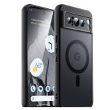 JETech Magnetic Case for Google Pixel 8 Pro 6.7-Inch 2023, Compatible with MagSafe, Translucent Matte Back Shockproof Phone Cover (Obsidian)