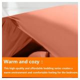 TAIMIT Burnt Orange Full Size Comforter Set - 7 Pieces, Bed in a Bag Bedding Sets with All Season Soft Quilted Warm Fluffy Reversible Comforter,Flat Sheet,Fitted Sheet,2 Pillow Shams,2 Pillowcases