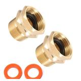 Brass Garden Hose Adapter, 3/4â GHT Female x 3/4â NPT Male Connector,GHT to NPT Adapter Brass Fitting,Brass Garden Hose to Pipe Fittings Connect 2pcs (3/4â Female x 3/4â NPT Male)