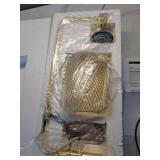 Modern White Mesh Table Lamp - gold