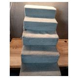 Dog Stairs 50 cm Height | Pet Cat Stairs | 5 Steps | for Bed and Car | Stairs for Small Dogs | Plush Cover | Colour: Grey - Retail: $59