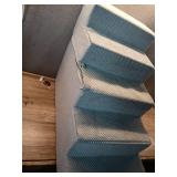Dog Stairs 50 cm Height | Pet Cat Stairs | 5 Steps | for Bed and Car | Stairs for Small Dogs | Plush Cover | Colour: Grey - Retail: $59