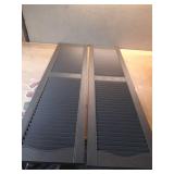 12"W x 65"H Mid-America Vinyl, TailorMade Cathedral Top Center Mullion, Open Louver Shutters, w/Installation Shutter-Lok