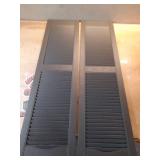 12"W x 65"H Mid-America Vinyl, TailorMade Cathedral Top Center Mullion, Open Louver Shutters, w/Installation Shutter-Lok