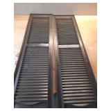 12"W x 65"H Mid-America Vinyl, TailorMade Cathedral Top Center Mullion, Open Louver Shutters, w/Installation Shutter-Lok