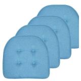 Sweet Home 4-Pack U-Shaped Memory Foam No-Slip Back Chair Cushions, Turquiose