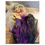 Purple Haunted Hill Farm Purple Witch (missing hat)  - Retail: $60