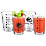Yoande 4 Pcs Bloody Mary Glasses 15 oz Pint Glass Bloody Mary Gift for Christmas Gift Women Bloody Mary Cups Bloody Mary Glassware for Drinking