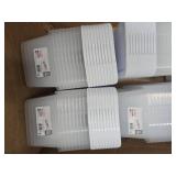 Sterilite Set of (10) 6 Quart Storage Boxes  Clear Plastic Storage Bin with Snap-on Lid  White, 6 Packs of 10