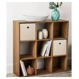 Mainstays 9 Cube Storage Organizer, Warm Walnut