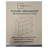 Mainstays 9 Cube Storage Organizer, Warm Walnut