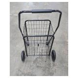 Shopping Carts for Groceries, Heavy Duty Folding Shopping Cart, Rolling Utility Cart for Laundry (Black) 36in Tall