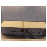 7 ft Artificial Olive Plants with Realistic Leaves and Natural Trunk, Silk Fake Olive Tree in Black Plastic Pot, Faux Olive Tree for Office Home