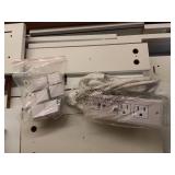 Boahaus Zoe Vanity Set with LED Mirror, Bluetooth Speakers & Large Storage, White (DAMAGED-See Pics) - Retail: $376