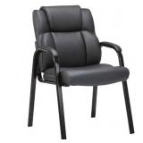 CLATINA Leather Guest Chair with Padded Armrest for Reception Meeting Room Seat - Retail: $83