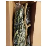 7 ft Artificial Olive Plants with Realistic Leaves and Natural Trunk, Silk Fake Olive Tree in Black Plastic Pot, Faux Olive Tree for Office Home