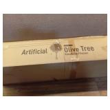 7 ft Artificial Olive Plants with Realistic Leaves and Natural Trunk, Silk Fake Olive Tree in Black Plastic Pot, Faux Olive Tree for Office Home