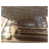 Utility Cart,550 lbs Capacity, 2 Shelf Heavy Duty Plastic Service Cart with Wheels, Rolling Storage Work Carts Suitable for Warehouse, Garage, School & Office, Cleaning Black (DAMAGE) - Retail: $96