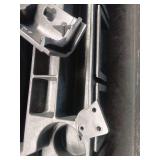 Utility Cart,550 lbs Capacity, 2 Shelf Heavy Duty Plastic Service Cart with Wheels, Rolling Storage Work Carts Suitable for Warehouse, Garage, School & Office, Cleaning Black (DAMAGE) - Retail: $96