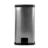 Mainstays 13.2 Gallon Rectangular Kitchen Trash Can  Plastic Step-on Trash Bin  Silver (See Details) - Retail: $34