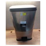 Mainstays 13.2 Gallon Rectangular Kitchen Trash Can  Plastic Step-on Trash Bin  Silver (See Details) - Retail: $34