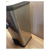Mainstays 13.2 Gallon Rectangular Kitchen Trash Can  Plastic Step-on Trash Bin  Silver (See Details) - Retail: $34