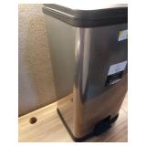 Mainstays 13.2 Gallon Rectangular Kitchen Trash Can  Plastic Step-on Trash Bin  Silver (See Details) - Retail: $34