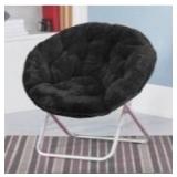 Mainstays Faux Fur Folding Saucer Chair  Black