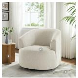Mainstays Boucle Swivel Accent Chair, Cream - Retail: $182