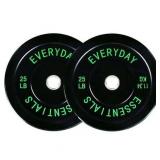 BalanceFrom Olympic Bumper Plate Weight Plate  25 lbs Pair Black