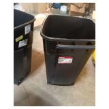 Pack of 2, Hyper Tough 32 Gal Trash Can (Black) - TI0060 - Wheeled (NO LID)