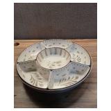 Better Homes & Gardens Bamboo Melamine Chip and Dip Tray  Grey