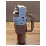 Cirkul 40oz All-Day StrawSip Double-Wall Insulated Stainless Steel Tumbler with Handle  Apricot (Light Orange)