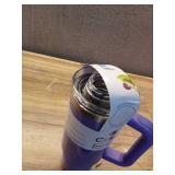 Cirkul 30oz Travel StrawSip Double-Wall Insulated Stainless Steel Tumbler with Handle  Orchid Shimmer (Light Purple Sparkle)