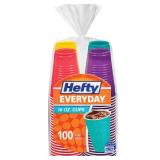 Hefty Party On Plastic Cups  Holiday Assorted Colors  16 Ounce  100 Count