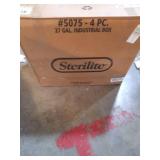 Sterilite Industrial Stackable Storage Tote Lidded Containers 4 pack