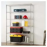 Hyper Tough Chrome Wire Shelf 6-Tier 72 H x 47.7 W x 18 D  2100lbs Total Capacity - Retail: $109