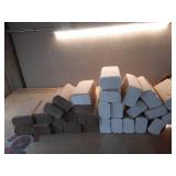 Mixed set of napkin Bundles: 16 white napkins and 12 brown napkins, totaling 28 napkins. - Retail: $50