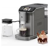 Fully Automatic Espresso Machine, 7 Coffee Varieties, 20-Bar Coffee Espresso Machine with Automatic Milk Frother, 7 Coffee Varieties, Intuitive Touch Display, 1.5-L Water Tank - Retail: $377