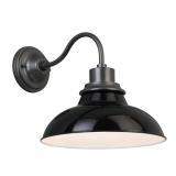 Design House 588566-GBG Hamilton Industrial Farmhouse 1-Light Indoor/Outdoor Wall Mount 12-Inch Light with Metal Shade for Porch Entryway Kitchen  Gloss Black and Galvanized - Retail: $60