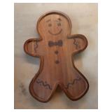 Holiday Time Acacia Wood Gingerbread Man Board, 14 x 9.84 x 0.78 in, Kitchen Serving Board