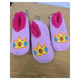 Super Mario Peach Slipper Socks 3 Pairs Size OSFA