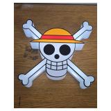 One Piece Straw Hat Jolly Roger LED Wall Light POWERS ON (Batteries Not Inculded)