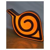 Naruto Shippuden LED Wall Light - Orange Spiral Design POWERS ON (Batteries Not Inculded)