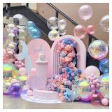 Iridescent Foil Balloons 20pcs Different Sizes Pack of 22 12 10 Inch Large Round Foil 4D Inflatable Mirror Ball Mylar Balloons for Wedding Anniversary Birthday Disco Party Decorations - Retail: $13