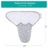 Baby Swaddles 0-3 Months for Boy Girls, Newborn, Organic Cotton Adjustable Blanket, Lovely Grey Print, 2 Pack - Retail: $10