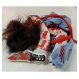 Deadly Dog Costume Halloween Costumes Adjustable Cosplay Clothes, Funny Doll Wig Pug Dog Party Christmas Costume for Small Medium Large Dogs Puppy Cat Outfit Apparel - Retail: $12