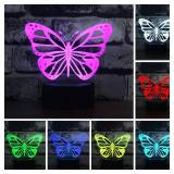 Butterfly 3D Night Light Birthday Gift Illusion Lamp, 7 Colors Auto Changing Table Desk Lamp - with Touch Switch & Remote Control & USB Cable Butterfly Light - Gifts for Women Teens Girls - Retail: $1