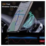 MagSafe Car Mount Charger, 15W Fast Wireless Charger Suction Car Phone Holder, 360 Adjustable Vacuum Magnetic Phone Holder for Car Screen/Gym/Mirror, for iPhone 12 to 17 Series