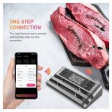 Wireless Smart Meat Thermometer with Dual-Sensor Probe, 500FT Remote Monitoring, Dedicated App, Real-Time Ambient and Food Temperature Tracking for Precise Cooking Control - Retail: $56